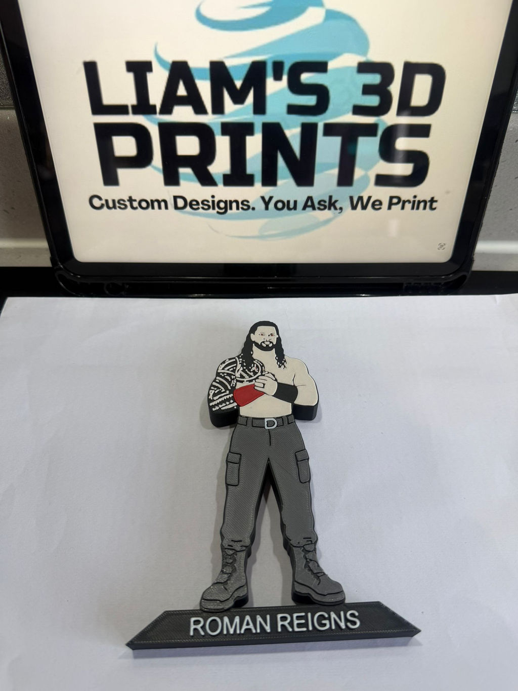 Decorative Roman Reigns Wrestling Table Stand Room Sign Display WWE WWF