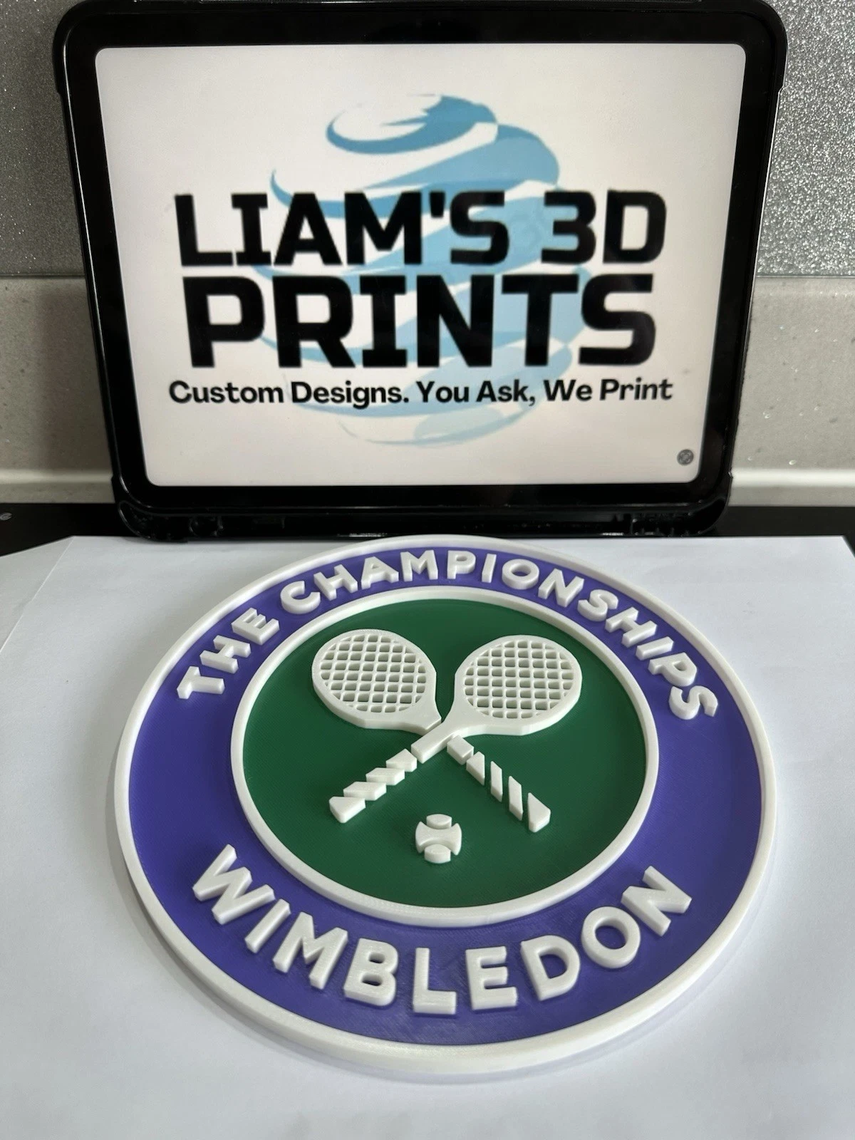 Decorative Wimbledon Tennis Championships Logo Crest Wall Plaque 3D Print