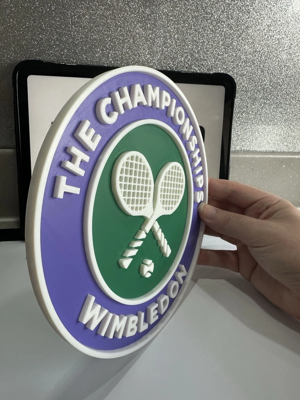 Decorative Wimbledon Tennis Championships Logo Crest Wall Plaque 3D Print