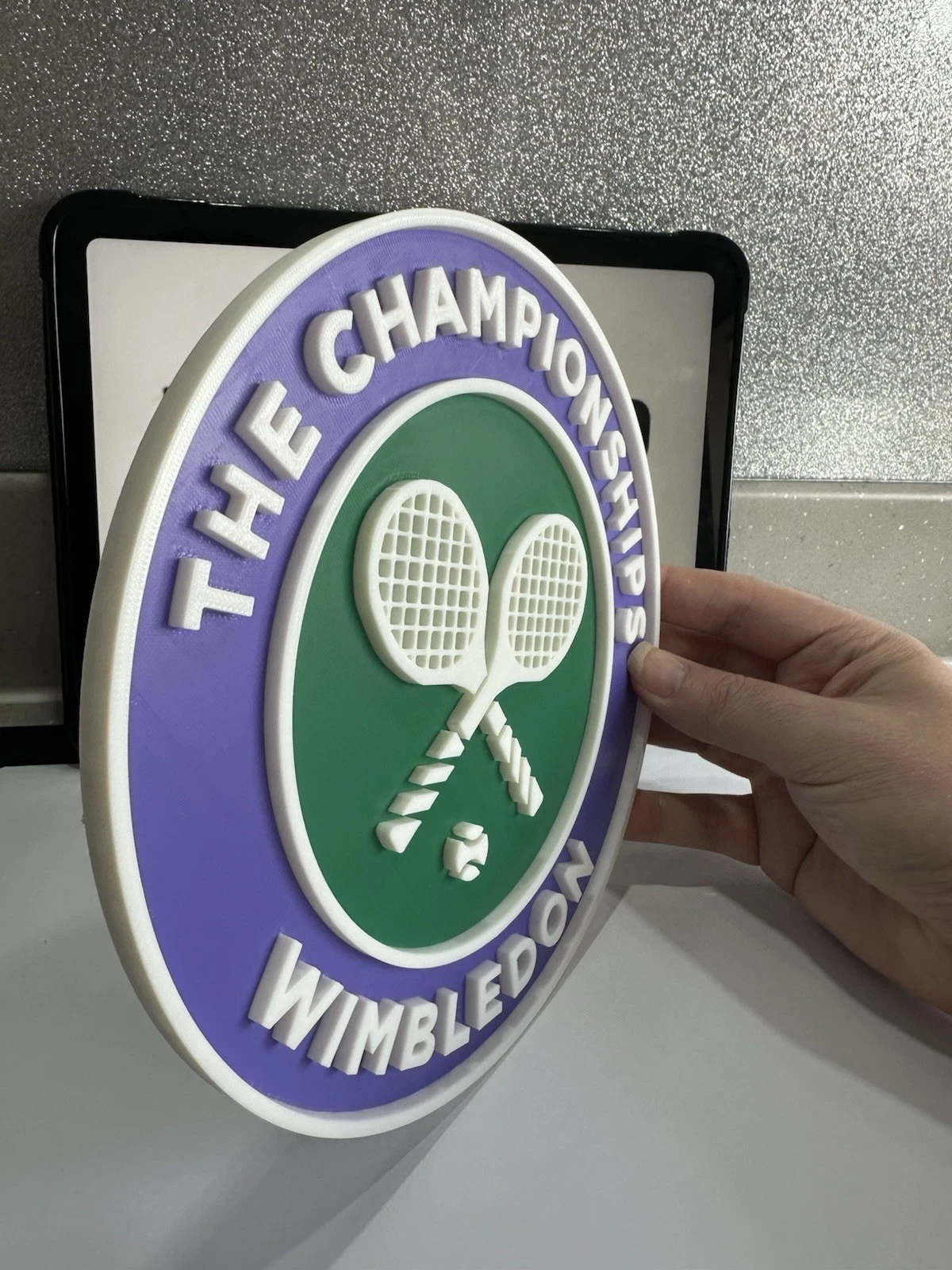 Decorative Wimbledon Tennis Championships Logo Crest Wall Plaque 3D Print