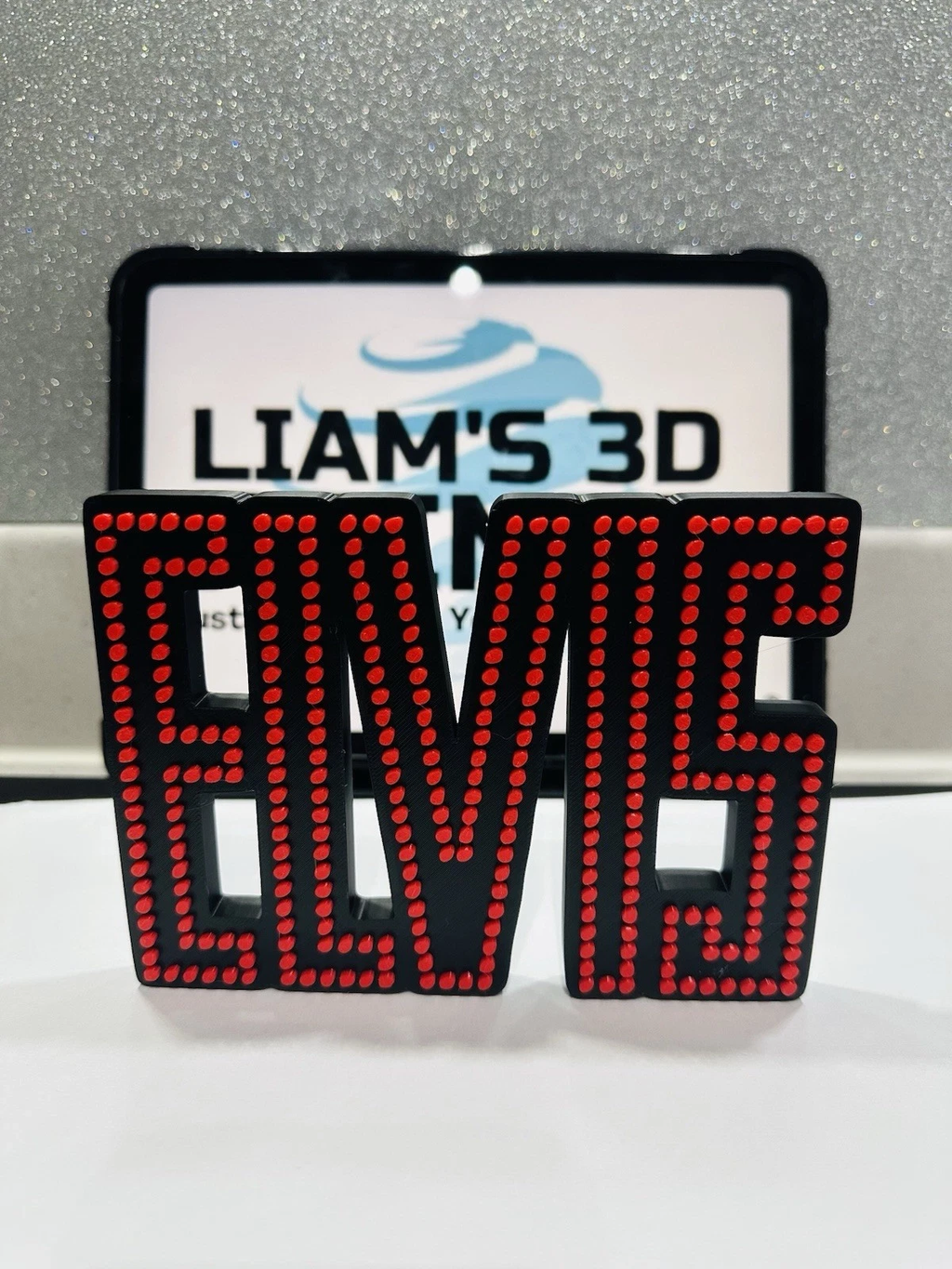Decorative ELVIS Music Logo 3D Print Self Standing Display Shelf