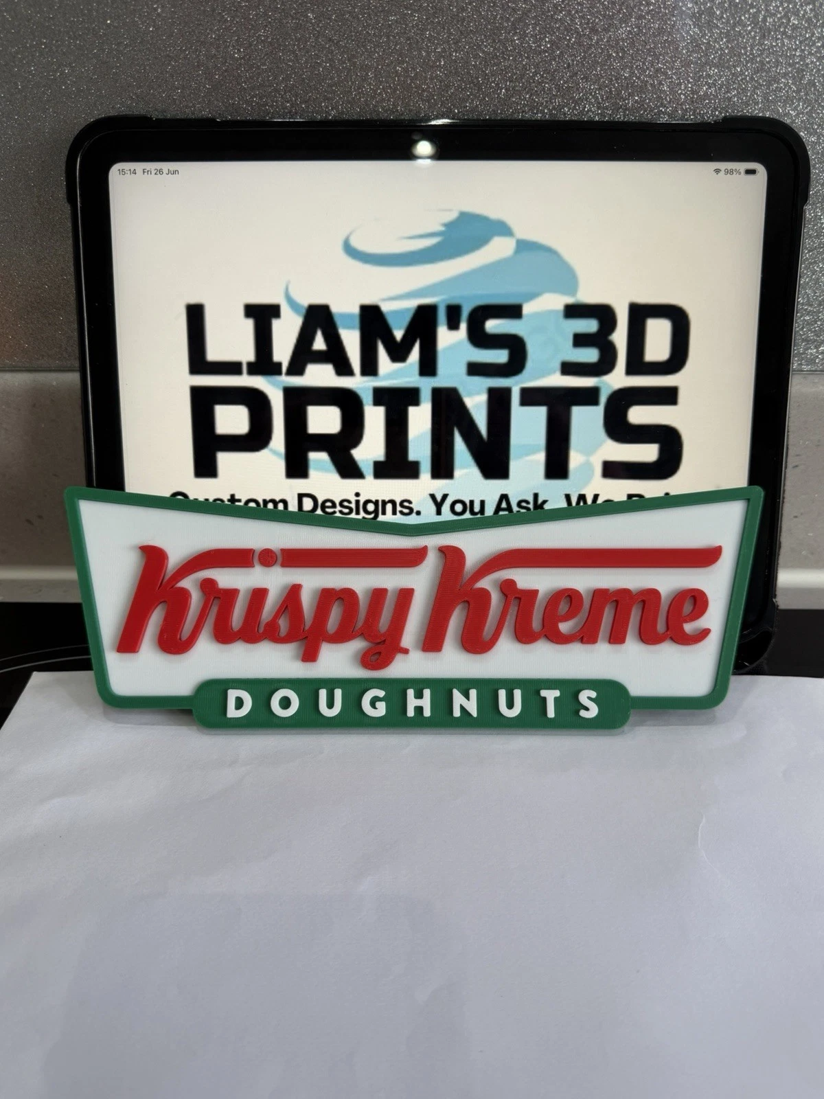 Decorative Krispy Kreme Donuts logo Sign Display two sizes small 16cm L 25cm