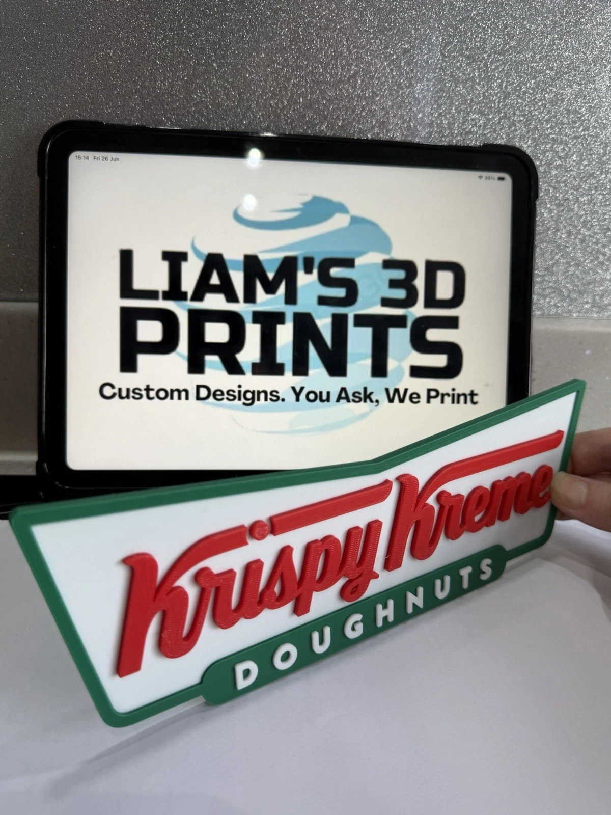 Decorative Krispy Kreme Donuts logo Sign Display two sizes small 16cm L 25cm