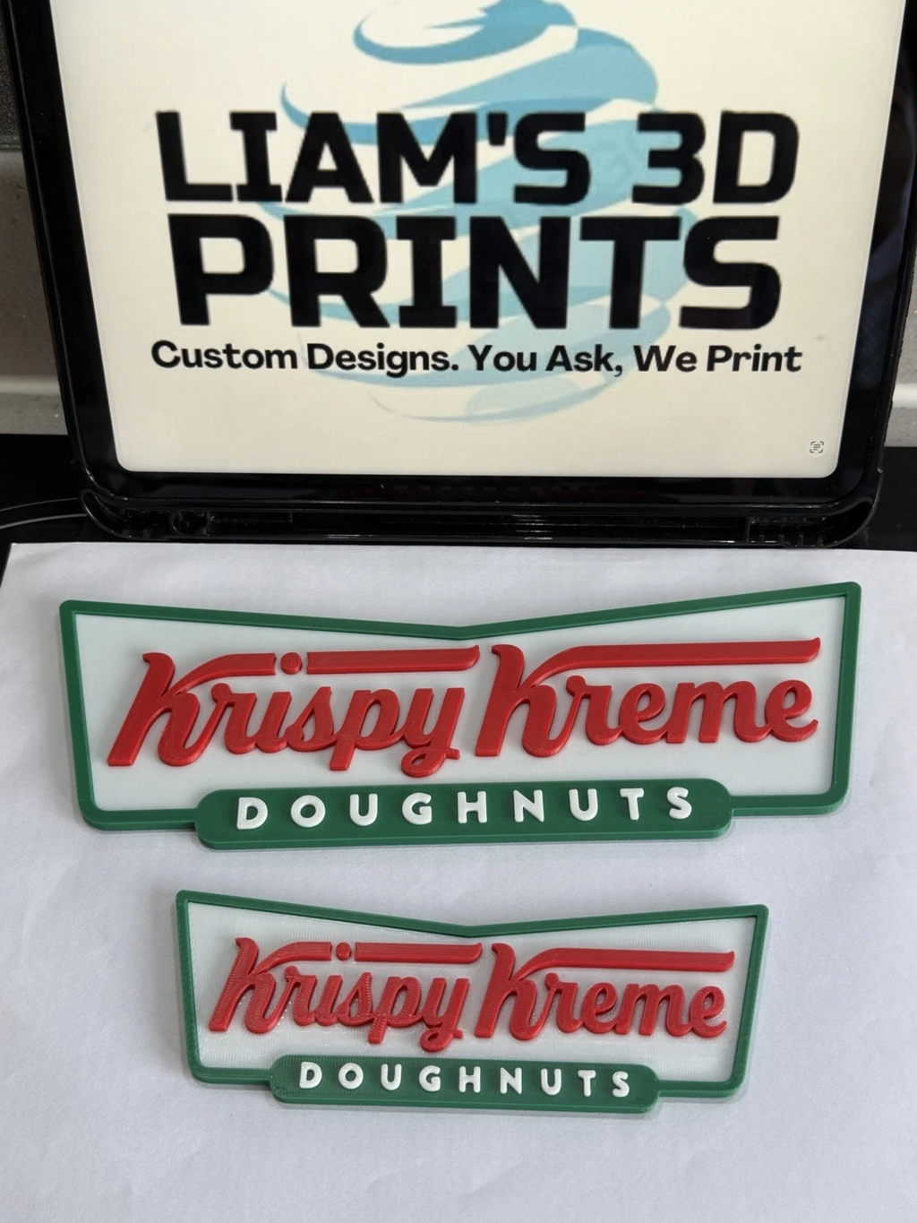 Decorative Krispy Kreme Donuts logo Sign Display two sizes small 16cm L 25cm