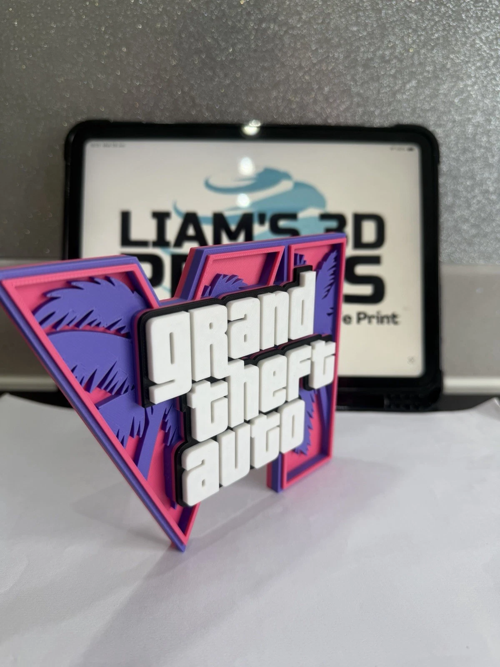 Decorative Grand Theft Auto GTA 6 VI Game Gaming Logo Self Standing Shelf Room