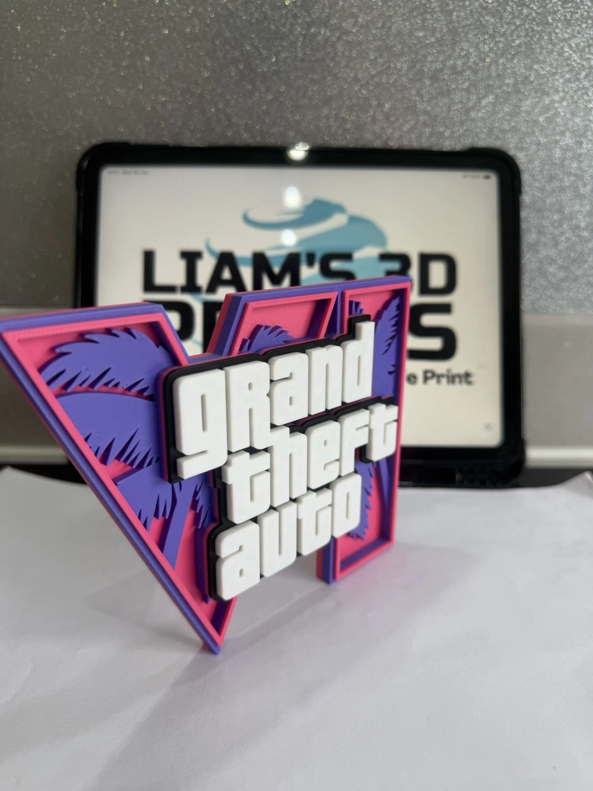 Decorative Grand Theft Auto GTA 6 VI Game Gaming Logo Self Standing Shelf Room