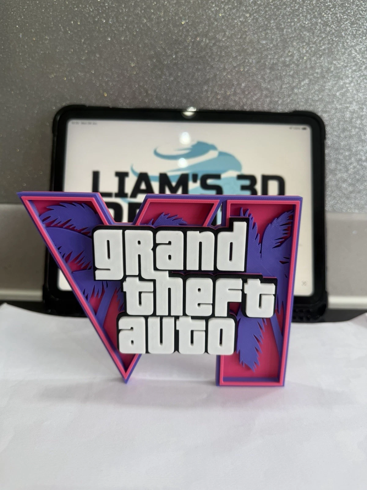 Decorative Grand Theft Auto GTA 6 VI Game Gaming Logo Self Standing Shelf Room