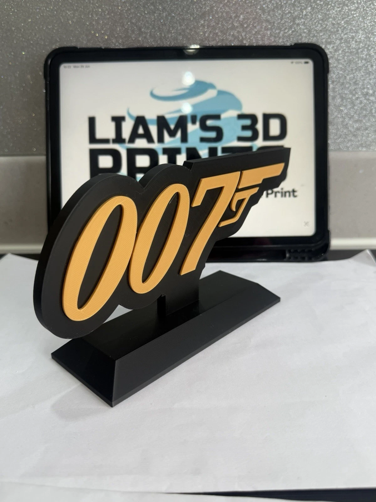 Decorative James Bond 007 Film Logo With Stand Word Sign Room Display Pops