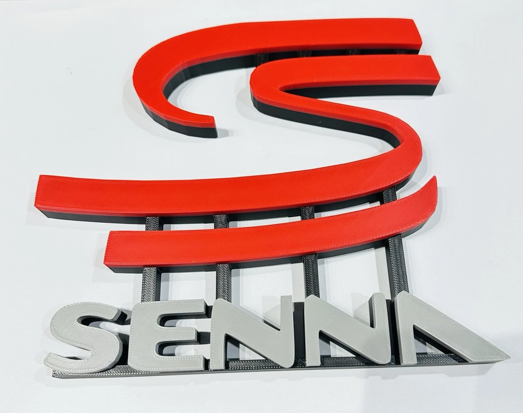 Decorative Ayrton Senna Self Standing Logo Wall Plaque 3D Print