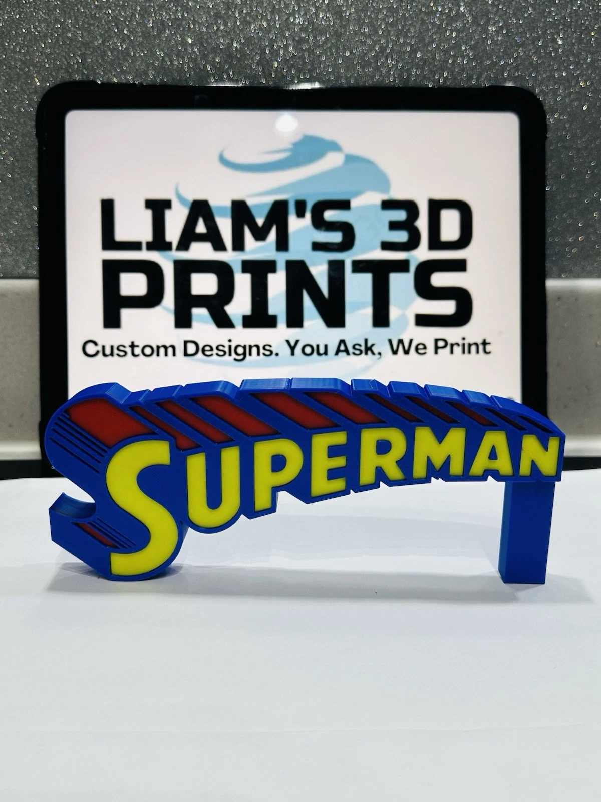 Decorative Superman Text Original Comic logo Sign Display DC Pops