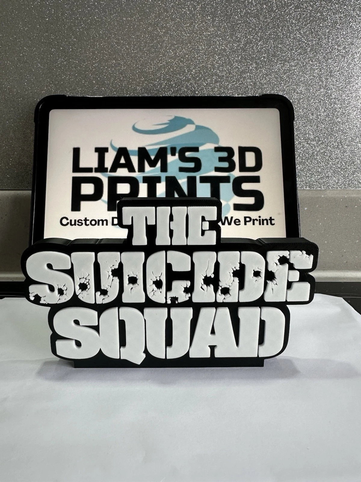 Decorative The Suicide Squad DC Logo 3D Print Wall Display