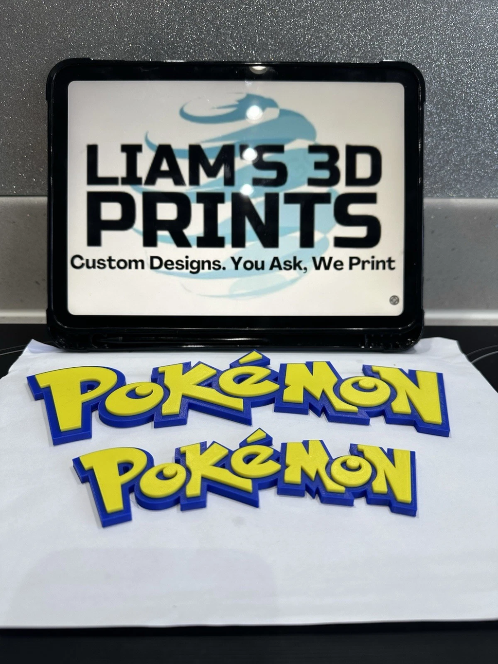 Decorative Pokemon Logo 3D Print Gaming Wall Plaque s16cm L25cm
