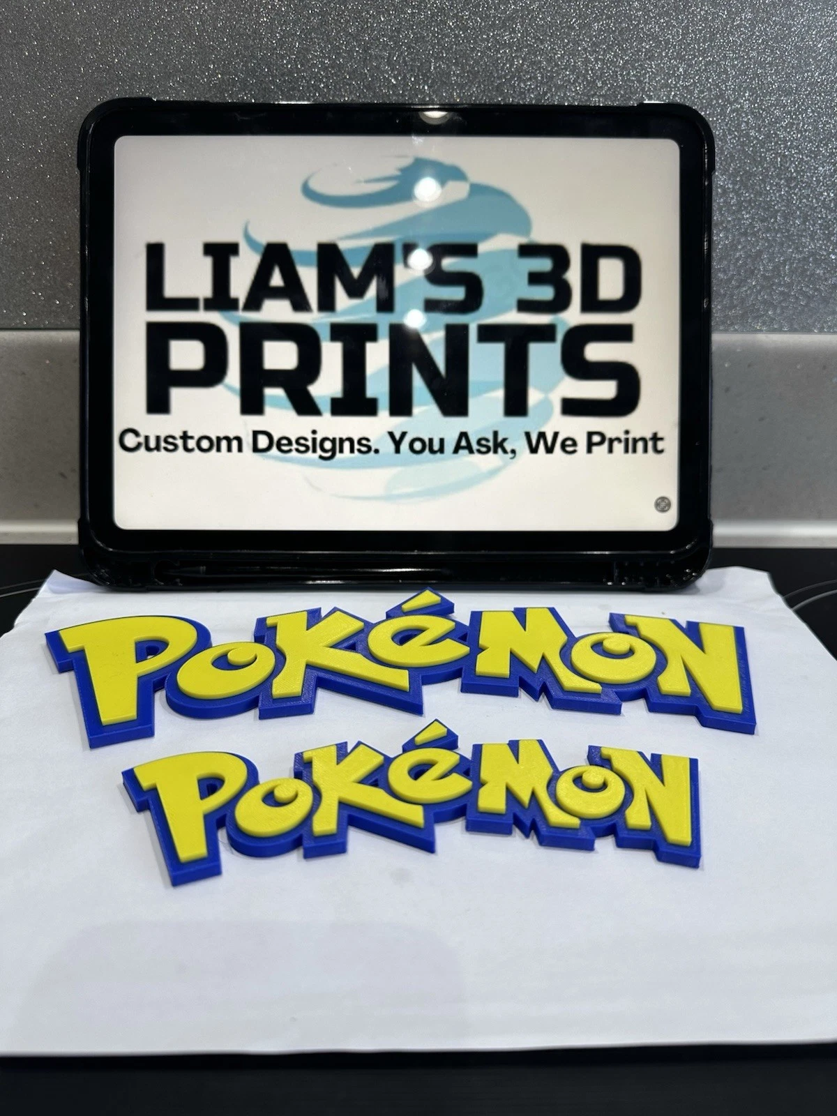 Decorative Pokemon Logo 3D Print Gaming Wall Plaque s16cm L25cm