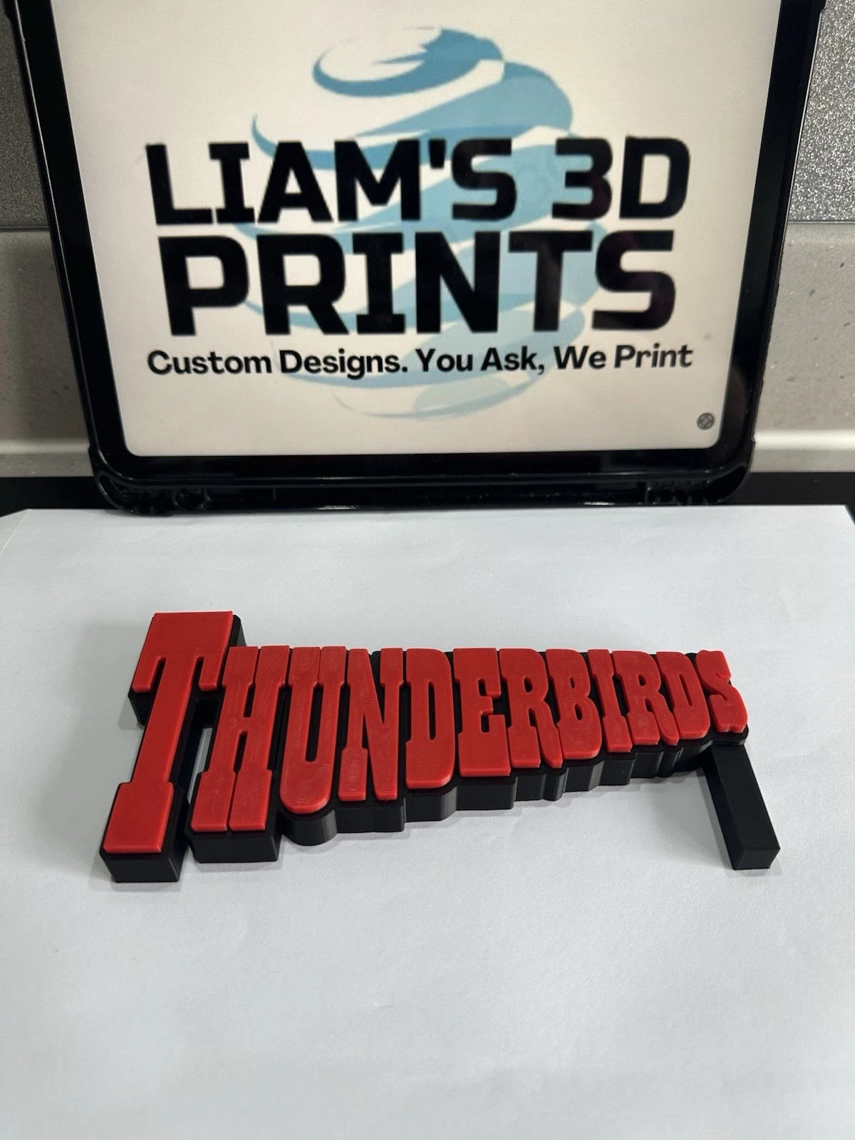 Decorative Thunderbirds Self Standing TV Logo Retro Room Sign Display