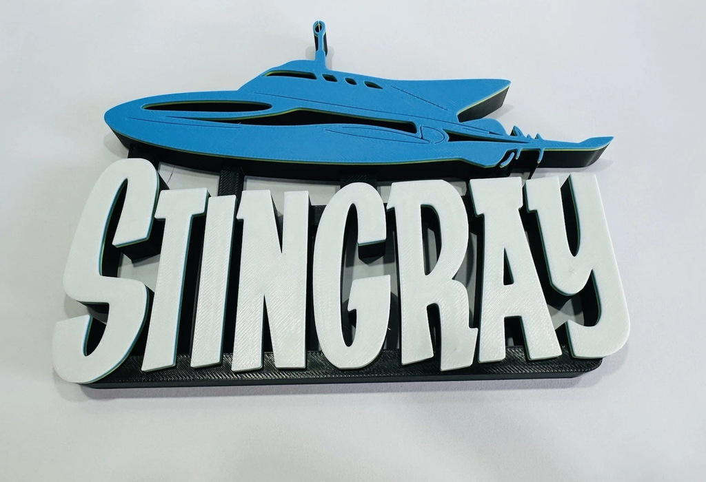Decorative Stingray Self Standing TV Logo Retro Room Sign Display