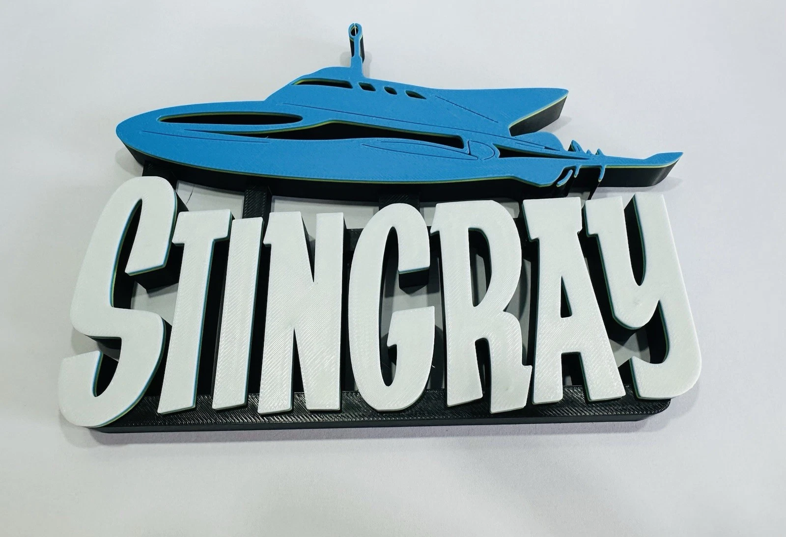 Decorative Stingray Self Standing TV Logo Retro Room Sign Display