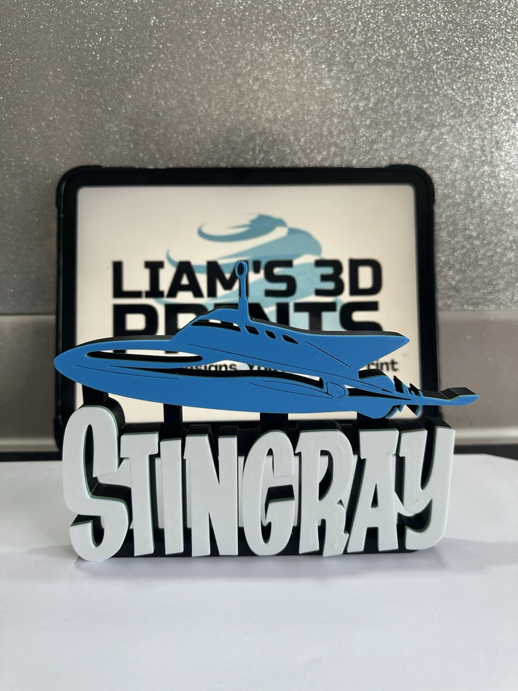 Decorative Stingray Self Standing TV Logo Retro Room Sign Display