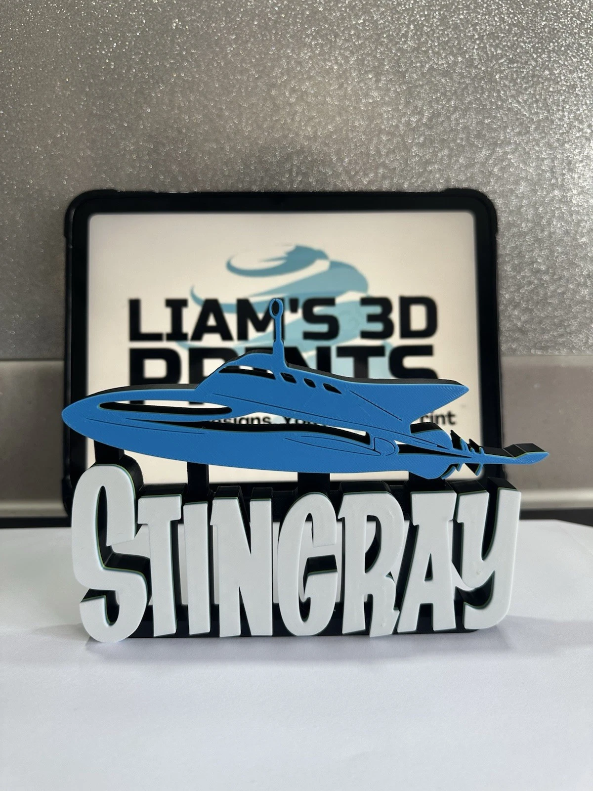 Decorative Stingray Self Standing TV Logo Retro Room Sign Display
