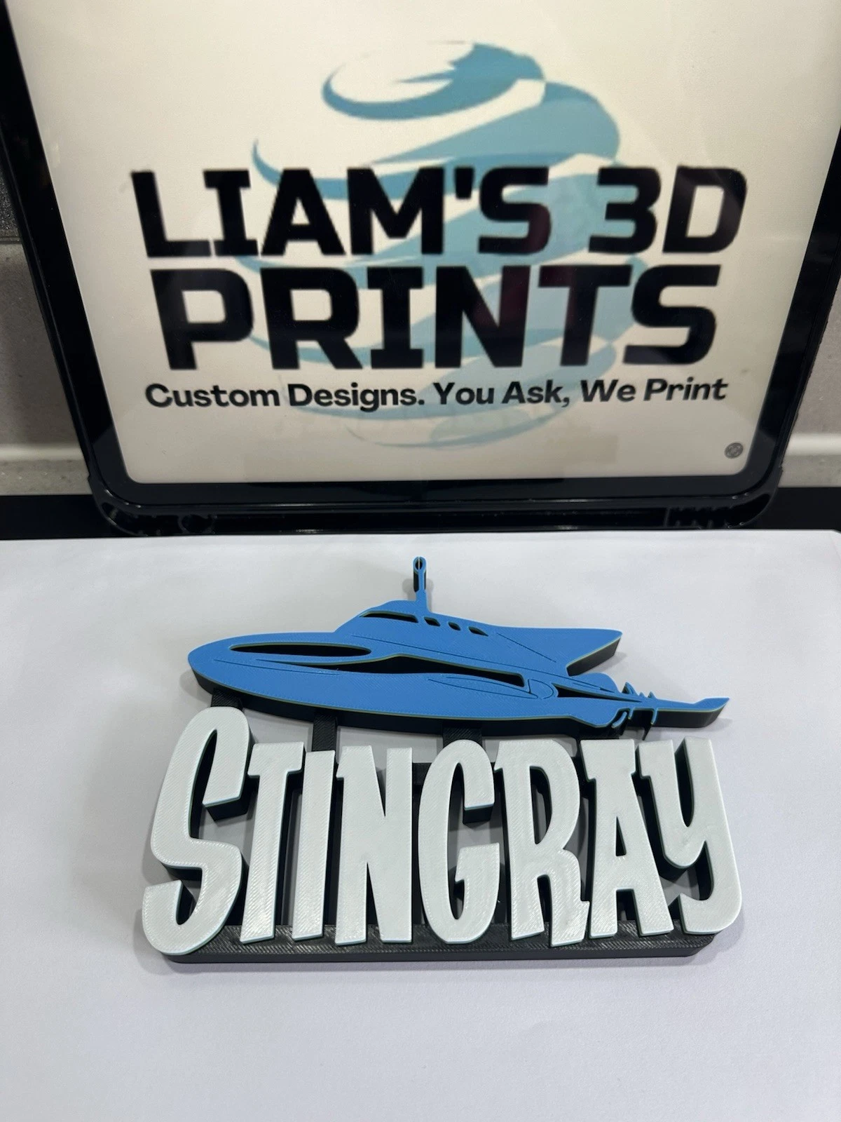 Decorative Stingray Self Standing TV Logo Retro Room Sign Display