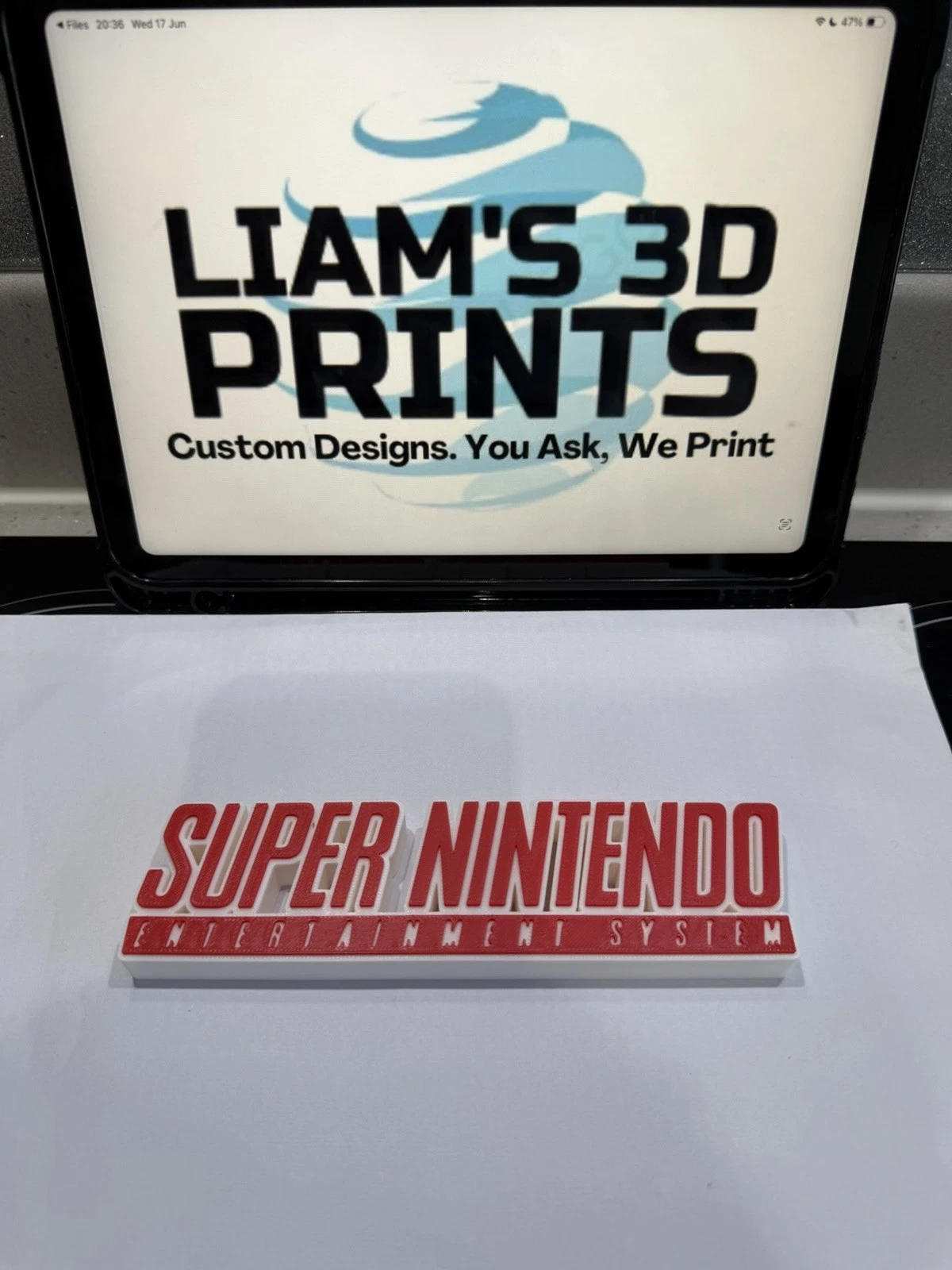 Decorative Super Nintendo Entertainment System SNES Self Standing logo Display