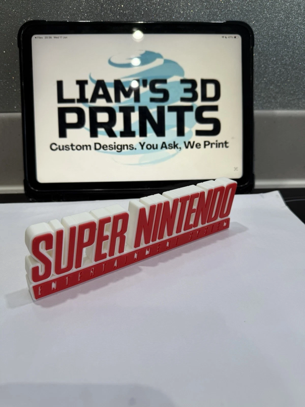 Decorative Super Nintendo Entertainment System SNES Self Standing logo Display