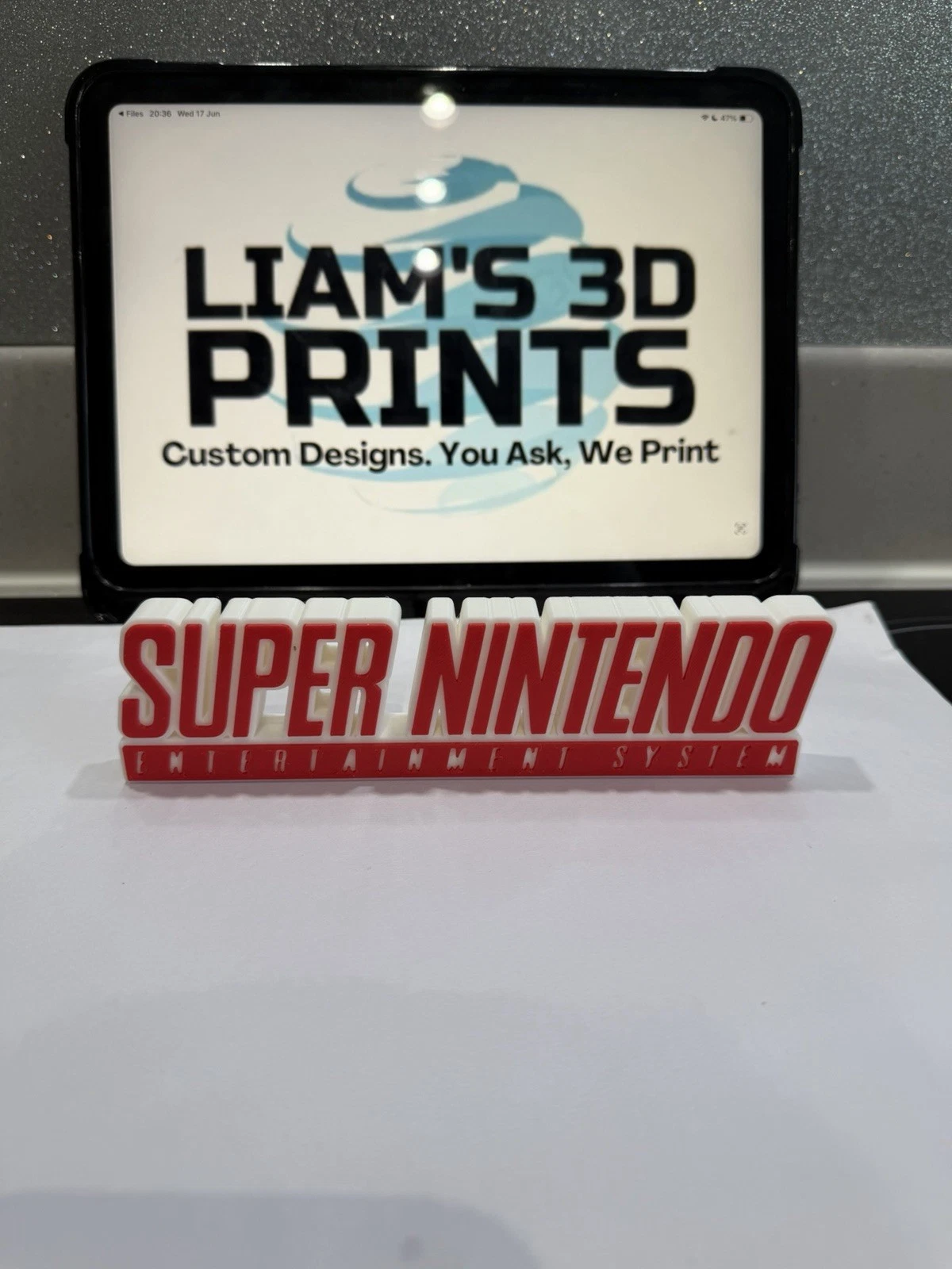 Decorative Super Nintendo Entertainment System SNES Self Standing logo Display