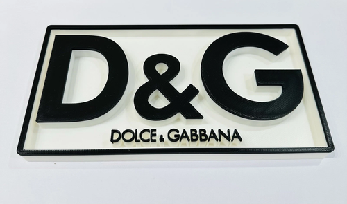Decorative Designer D&G Dolce & Gabbana logo Sign Display Mancave Two Colour