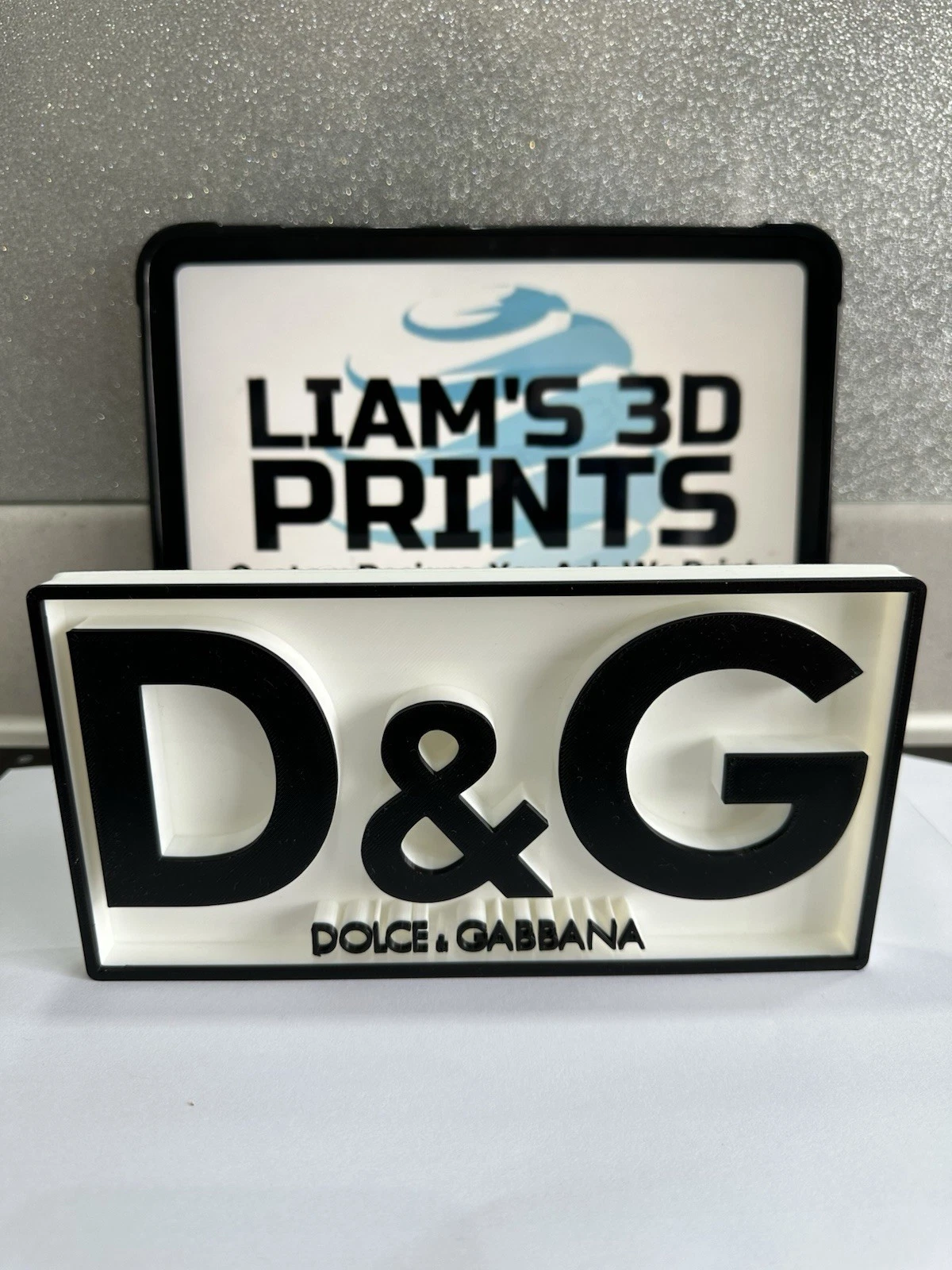 Decorative Designer D&G Dolce & Gabbana logo Sign Display Mancave Two Colour