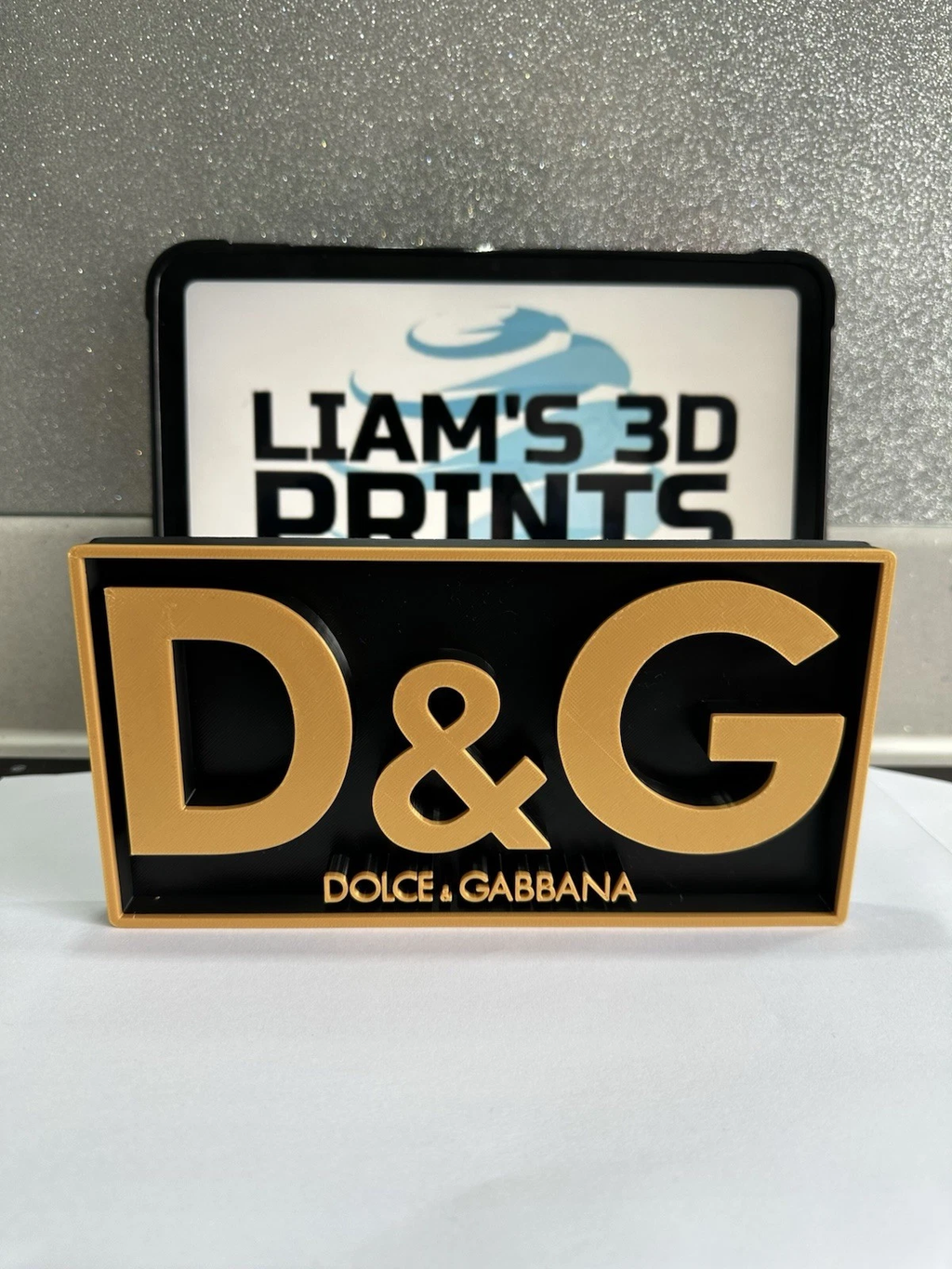 Decorative Designer D&G Dolce & Gabbana logo Sign Display Mancave Two Colour
