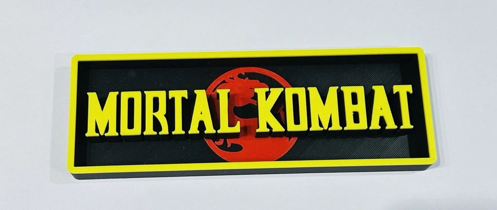 Decorative Mortal Kombat Game Film Logo Box Retro Sign Display 3D Print 2 Sizes