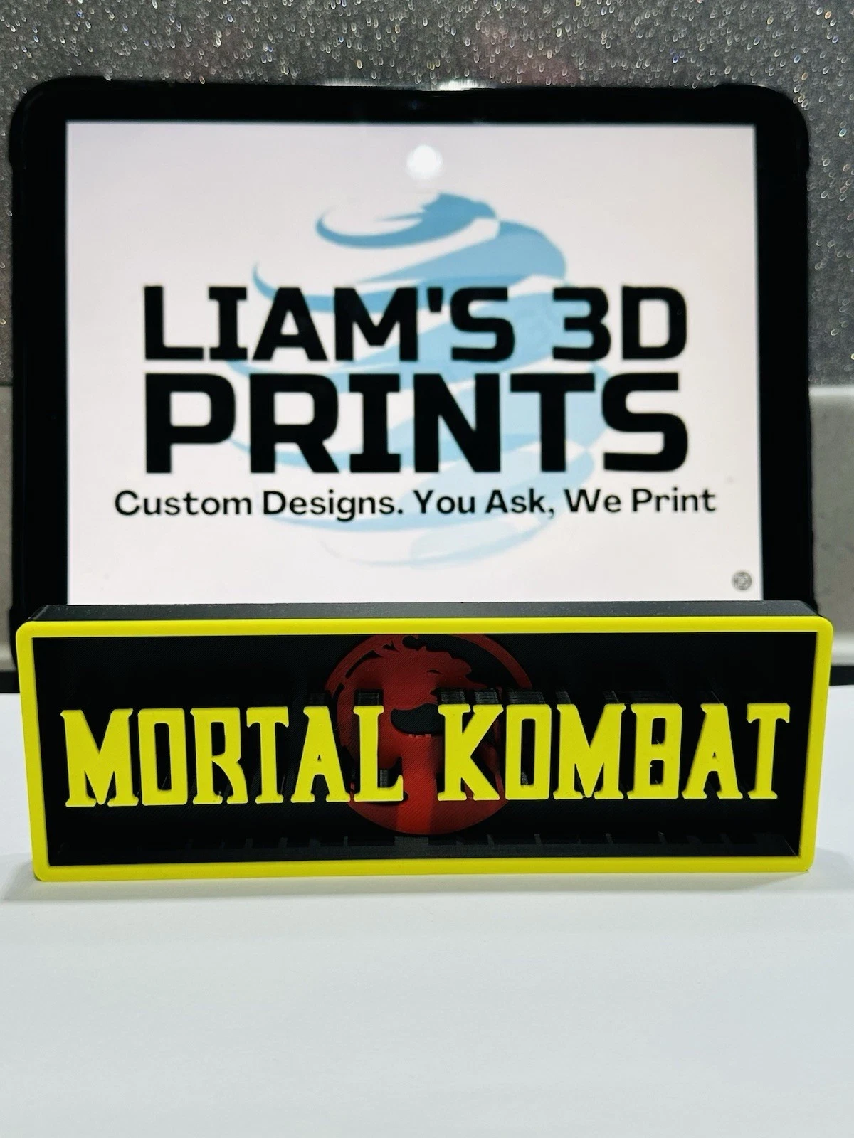 Decorative Mortal Kombat Game Film Logo Box Retro Sign Display 3D Print 2 Sizes