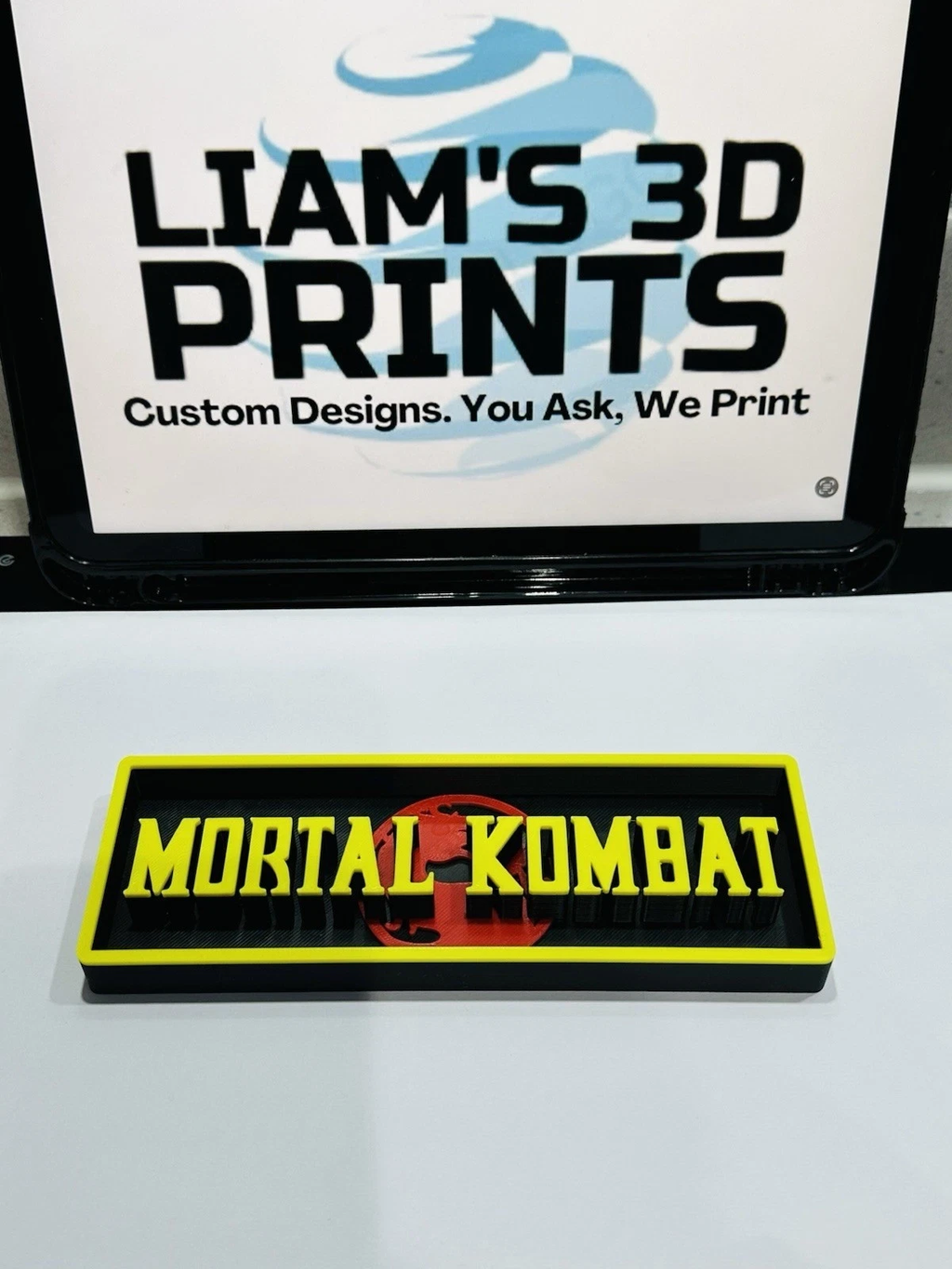 Decorative Mortal Kombat Game Film Logo Box Retro Sign Display 3D Print 2 Sizes