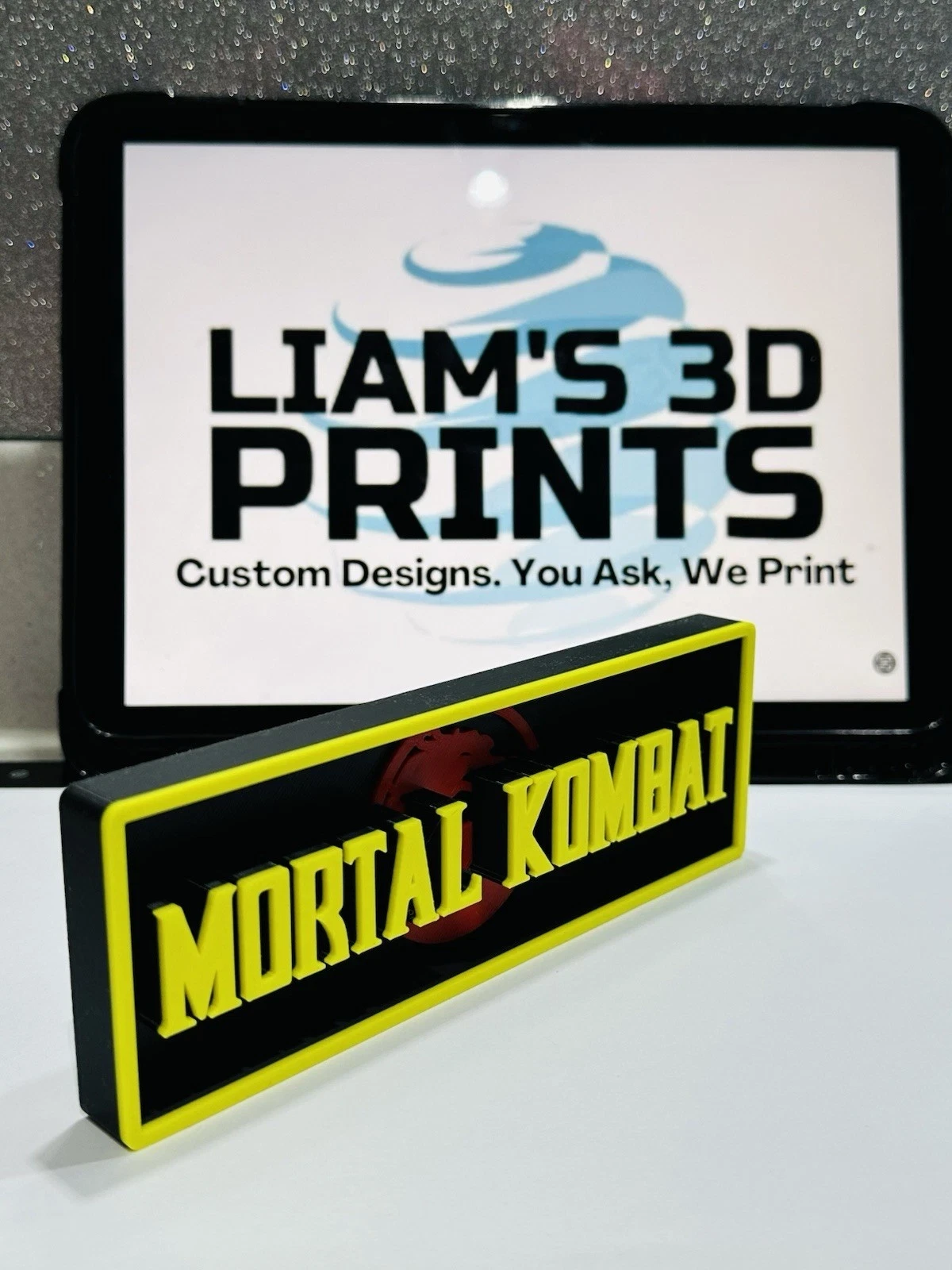 Decorative Mortal Kombat Game Film Logo Box Retro Sign Display 3D Print 2 Sizes