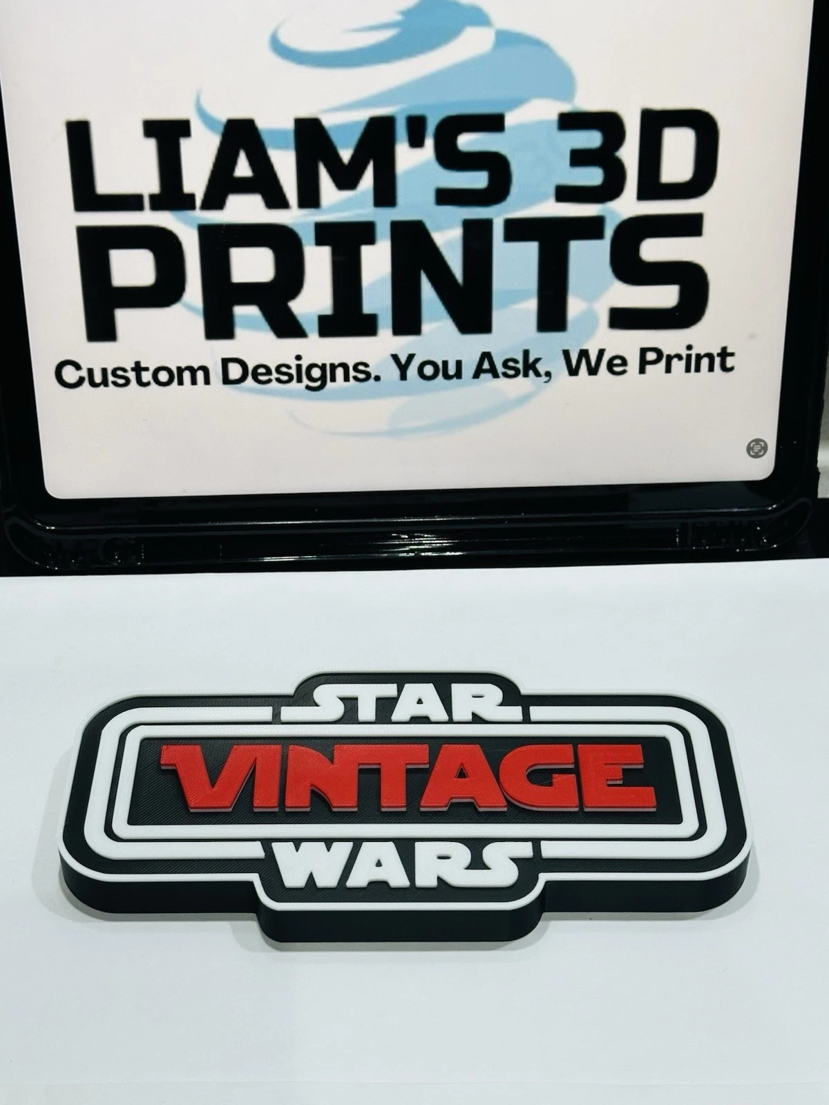 Decorative Star Wars Vintage logo Sign Display Self Standing Retro Toys Figures