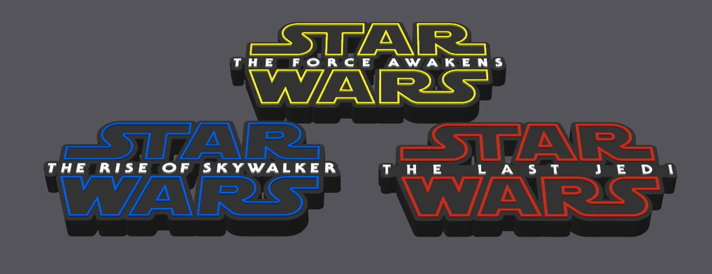 Decorative Disney Star Wars The Sequel Trilogy Films Self Standing Logo Signs
