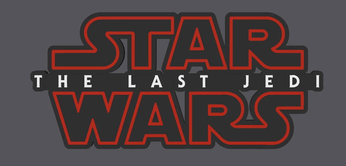 Decorative Disney Star Wars The Sequel Trilogy Films Self Standing Logo Signs