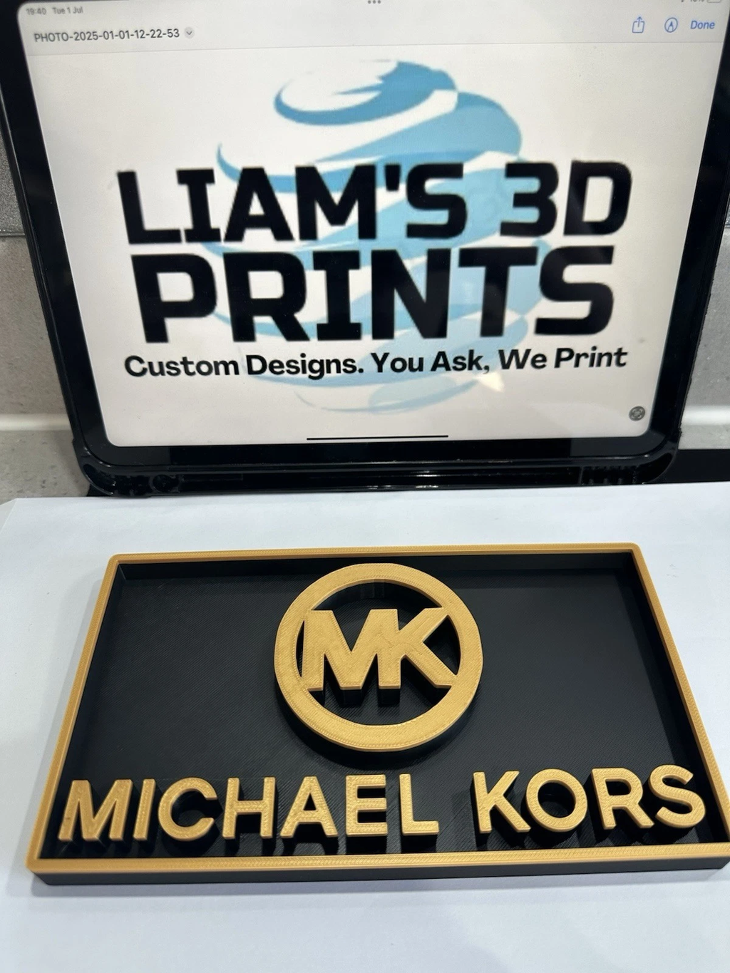 Decorative Designer MK Michael Kors logo Sign Display two colour choice Mancave