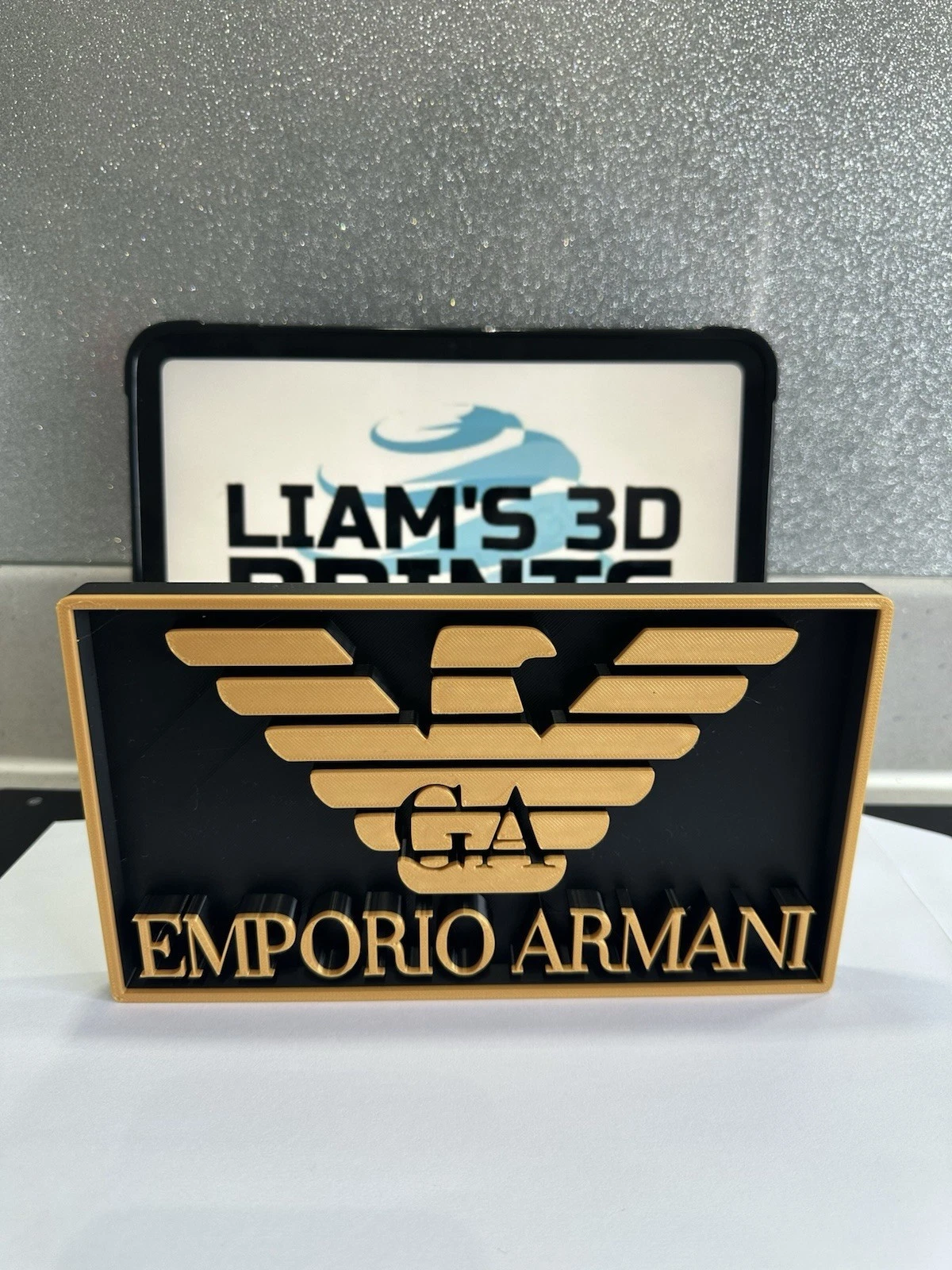 Decorative Designer Emporio Armani logo Sign Display two colour choice Mancave
