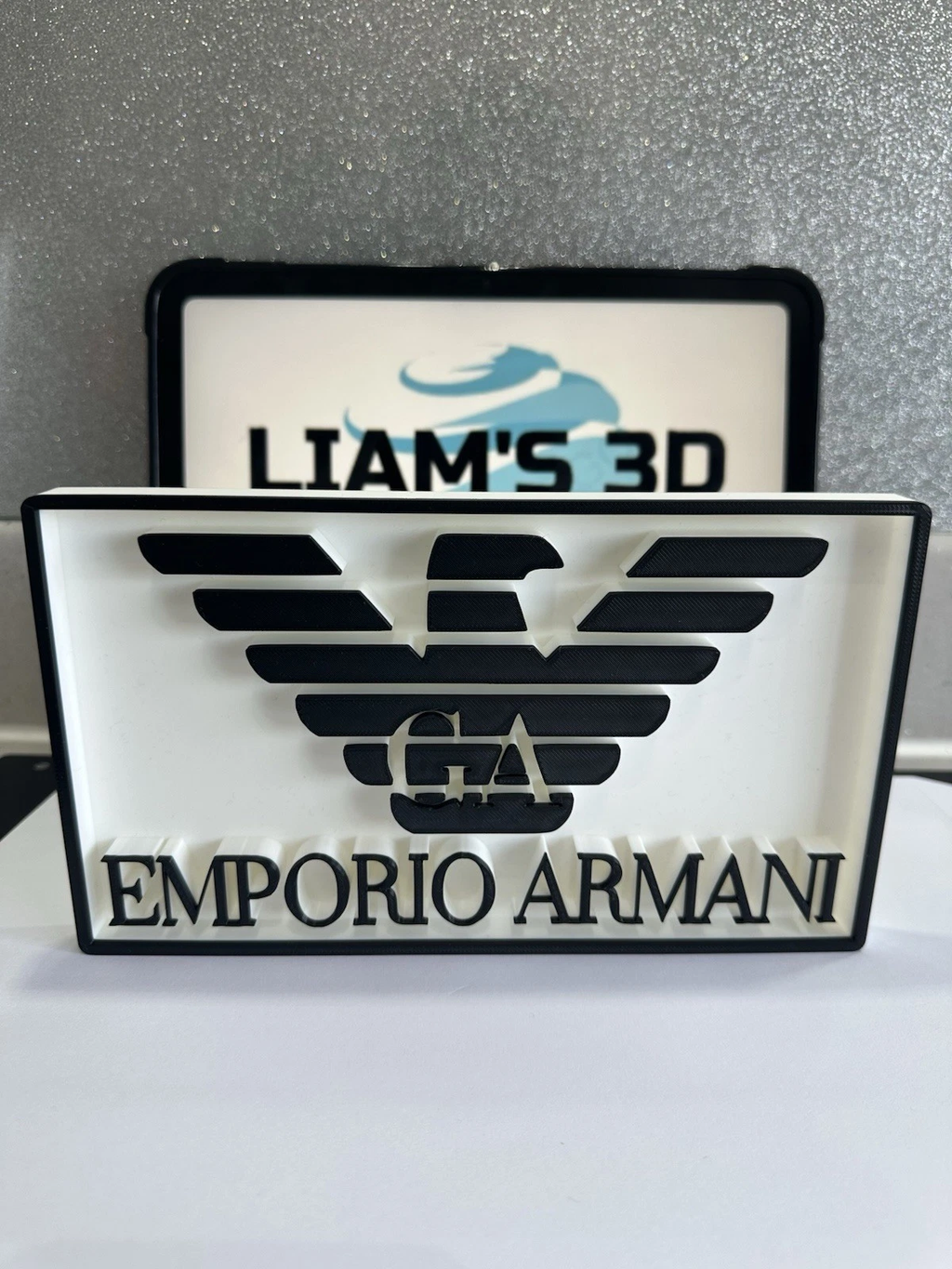 Decorative Designer Emporio Armani logo Sign Display two colour choice Mancave