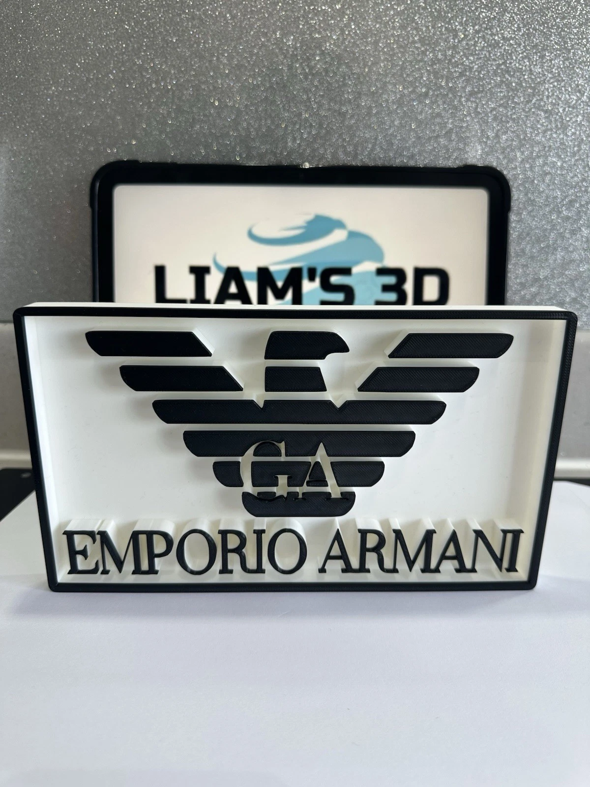 Decorative Designer Emporio Armani logo Sign Display two colour choice Mancave