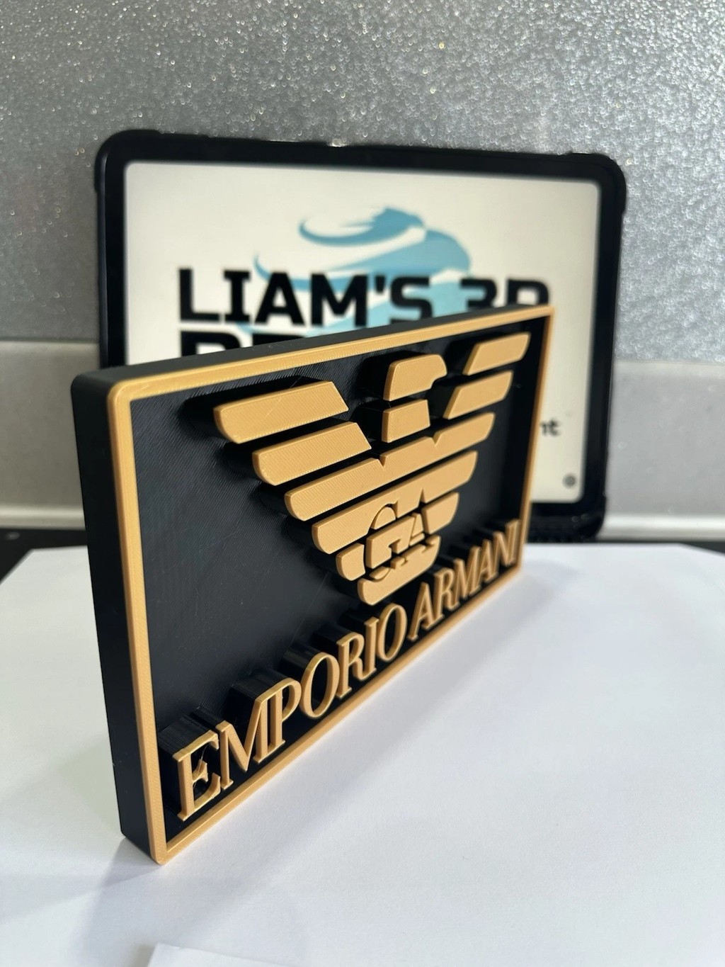 Decorative Designer Emporio Armani logo Sign Display two colour choice Mancave