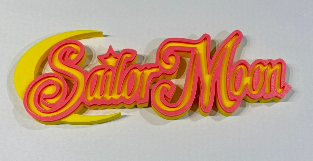 Decorative Sailor Moon Anime Logo 3D Print Self Standing