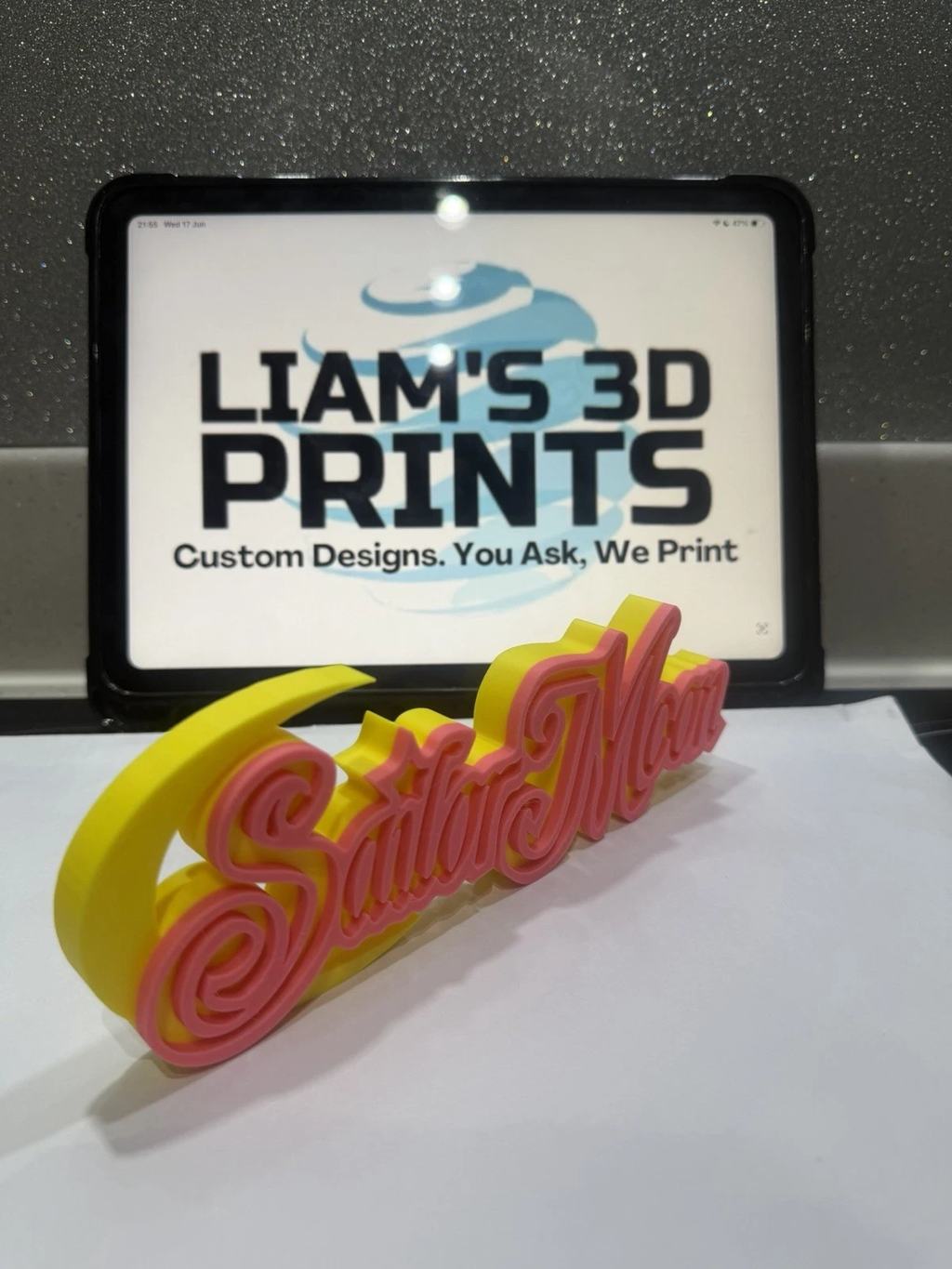 Decorative Sailor Moon Anime Logo 3D Print Self Standing