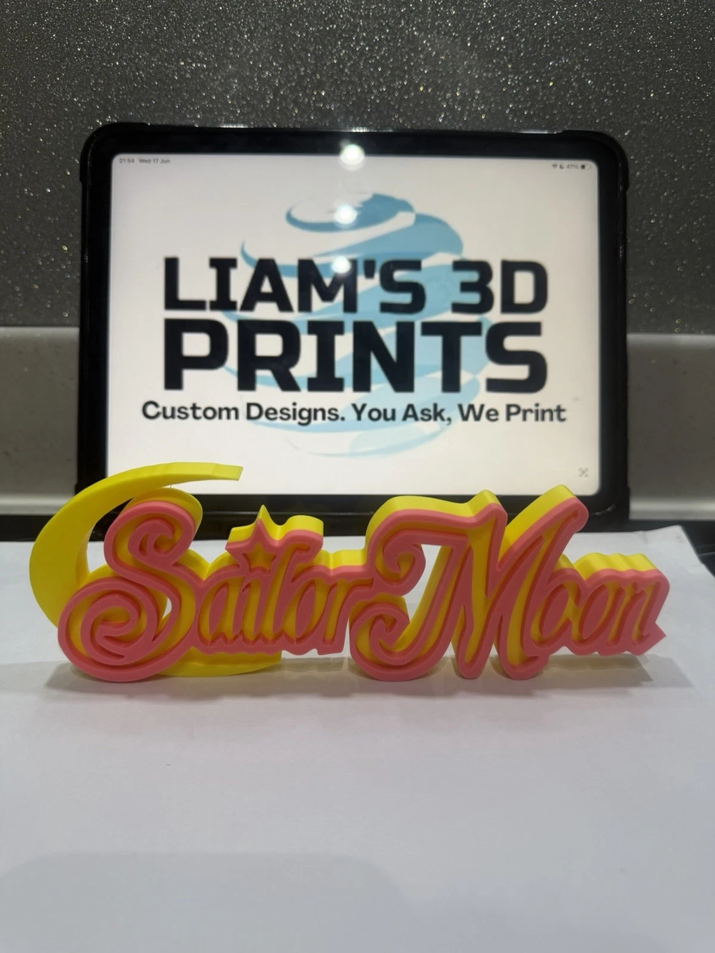 Decorative Sailor Moon Anime Logo 3D Print Self Standing