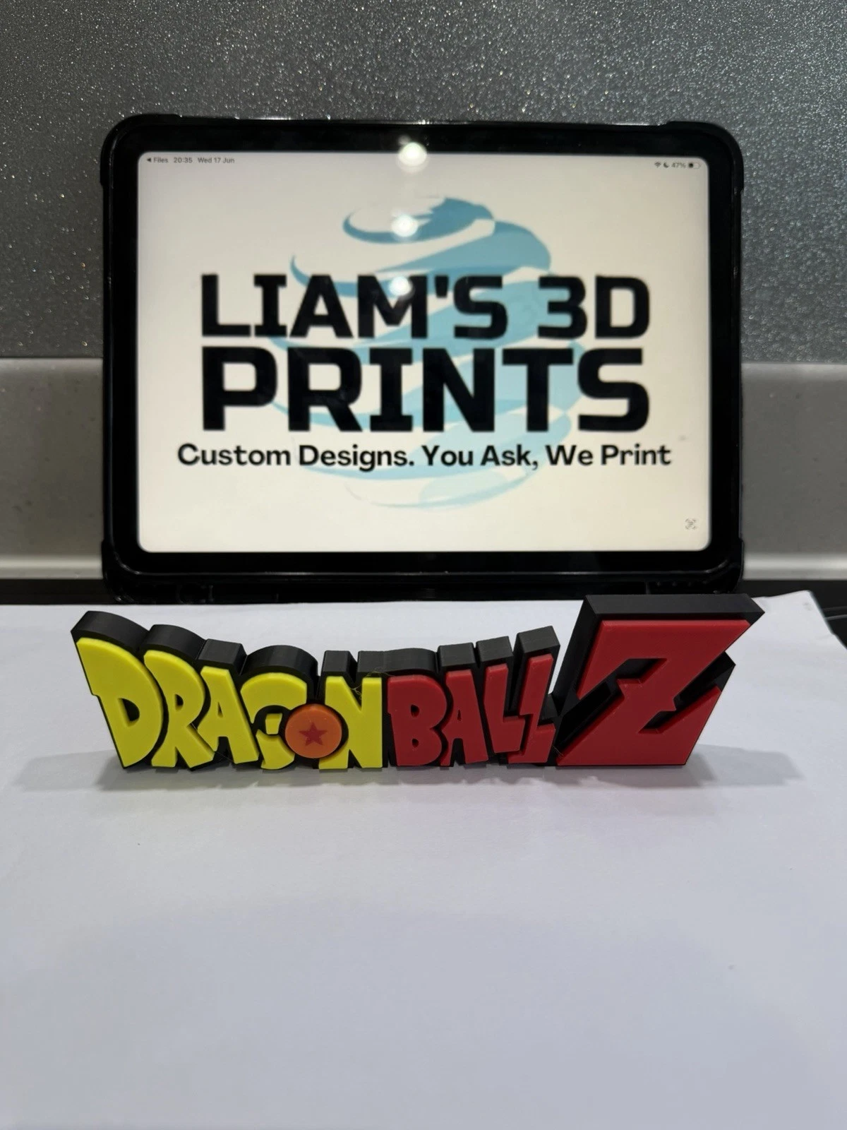 Decorative Dragon Ball Z Anime Logo 3D Print Self Standing