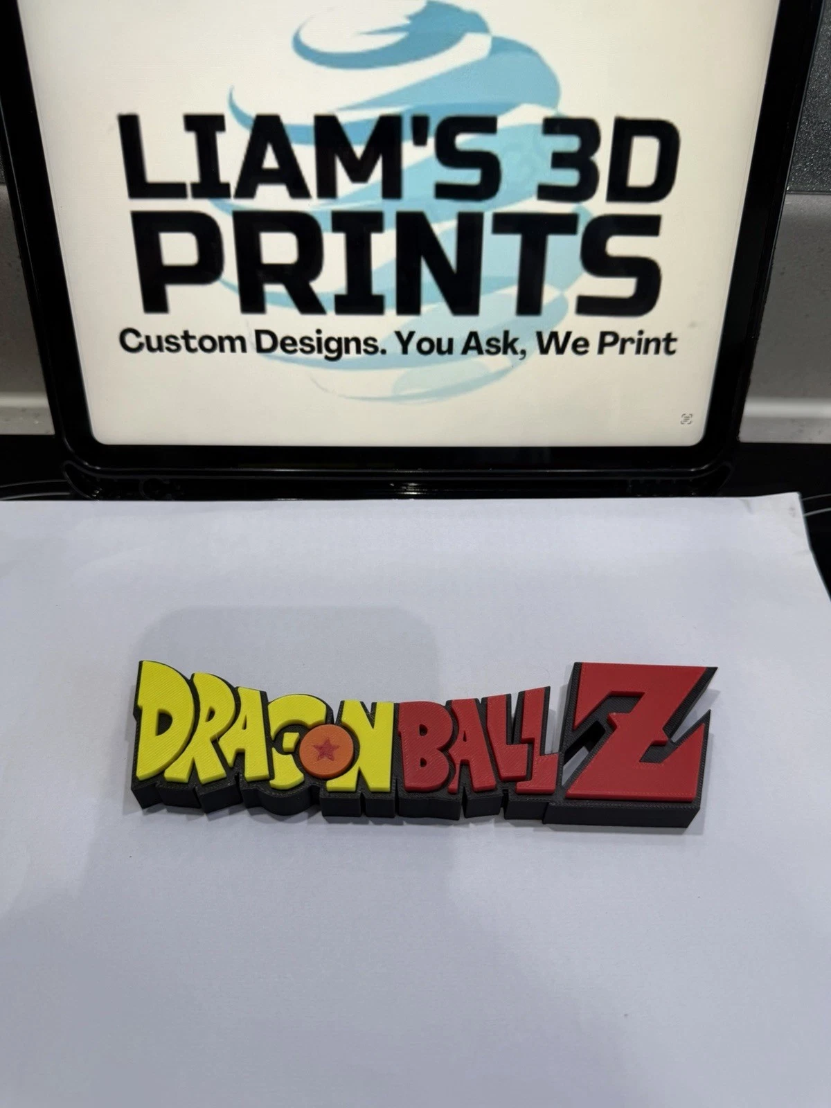 Decorative Dragon Ball Z Anime Logo 3D Print Self Standing