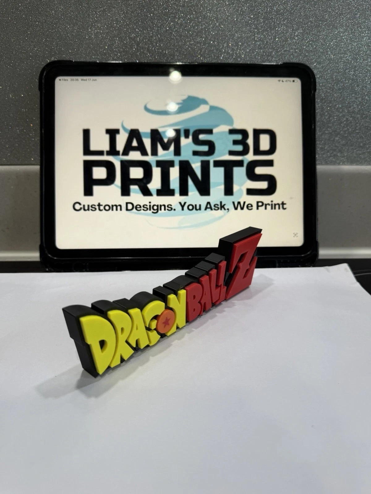 Decorative Dragon Ball Z Anime Logo 3D Print Self Standing