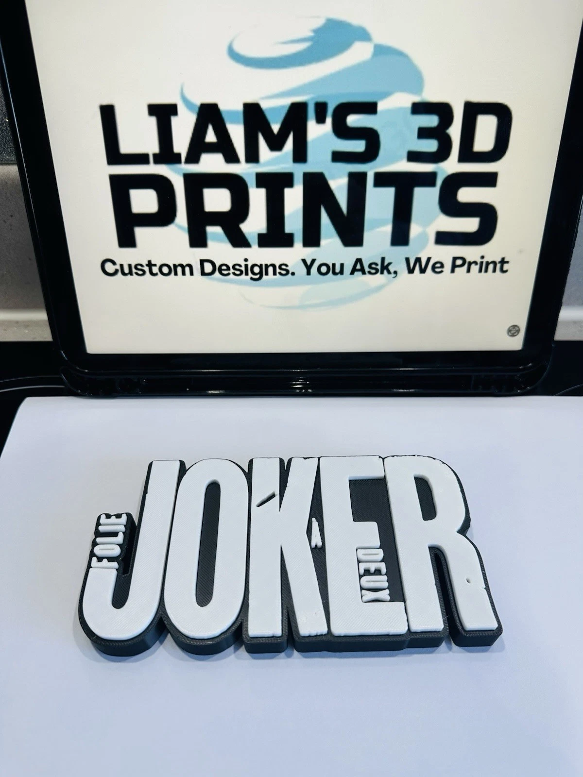 Decorative The Joker Folie a Deux 2 logo Sign Display Batman Self Standing Film