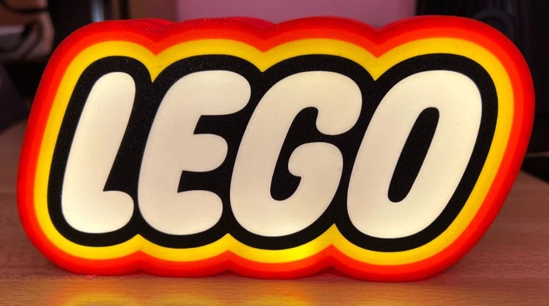 Decorative LEGO logo Lightbox 3D Print USB Powered