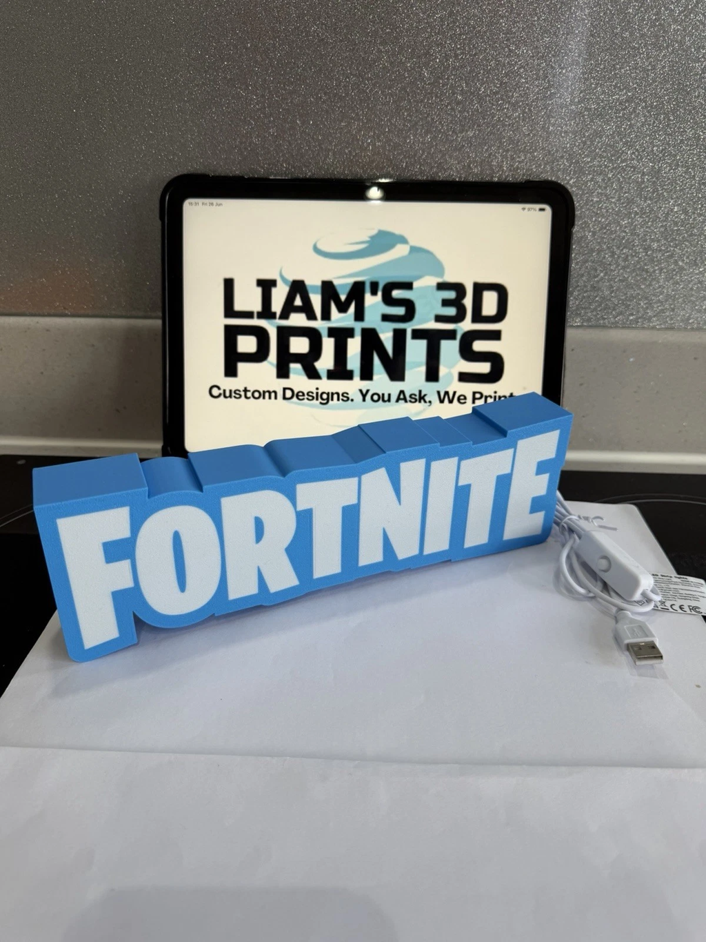 Decorative Fortnite Lightbox USB Powered 3D Print Gaming
